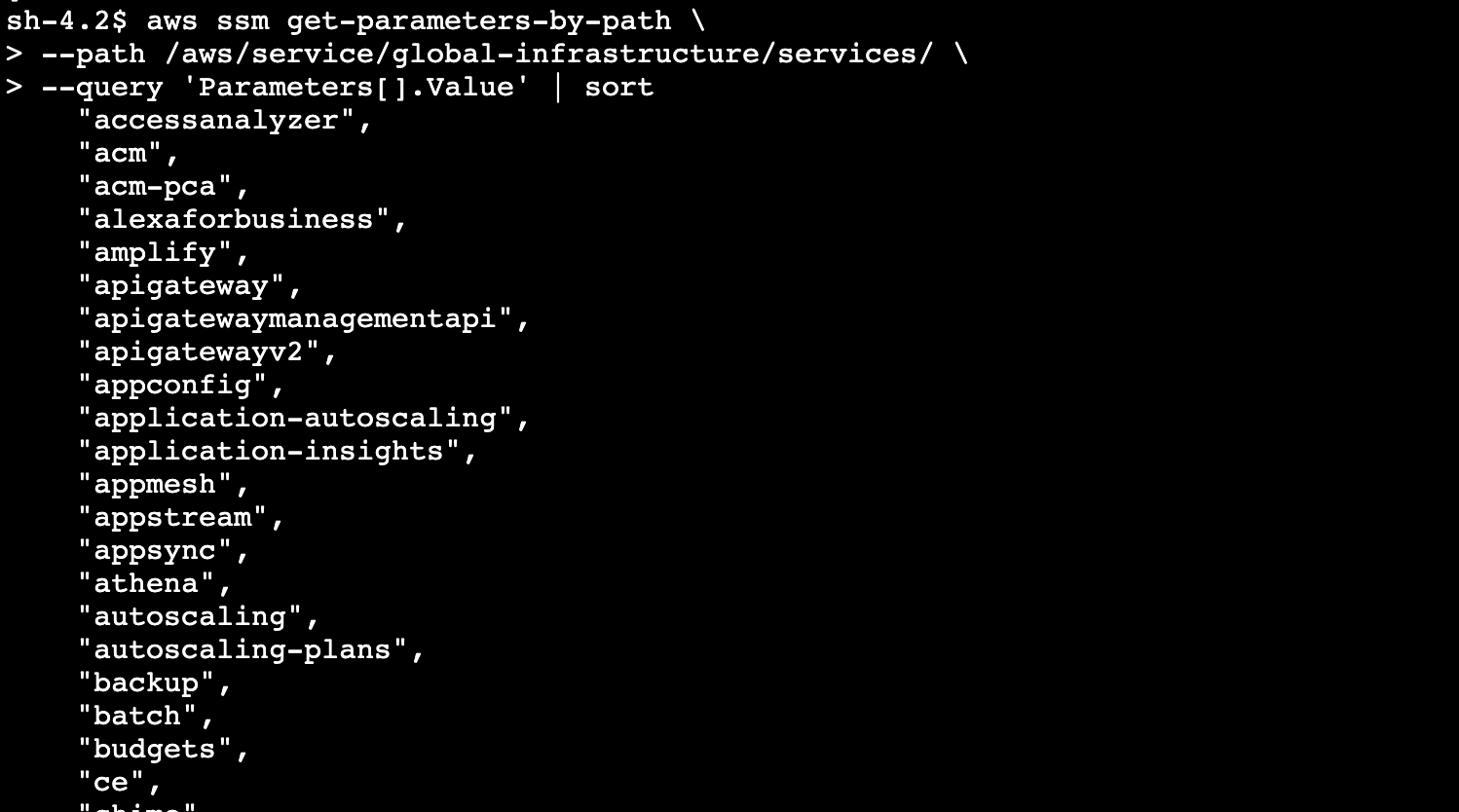 Systems Manager パブリックパラメータCLIでAWSのサービス数を出力してみました(2020/5/26) ヤマムギ